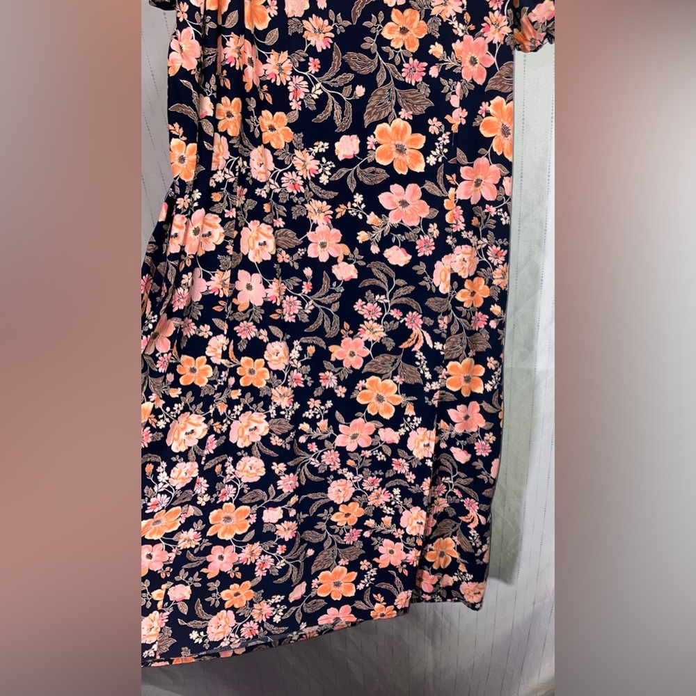 Old Navy XL puff sleeve Floral navy and Pink dress - Picture 10 of 12